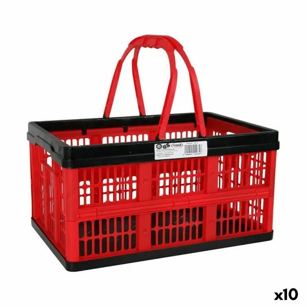 Sulankstoma dėžė su rankenomis Tontarelli Voilà Raudona 16 L 39 x 25,5 x 21 cm (10 vnt.)