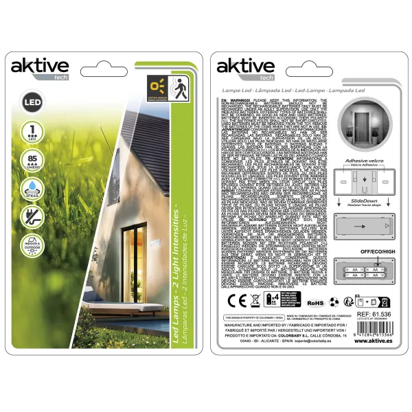 Светодиодная лампа Aktive 14,5 x 3,5 x 6,5 cm Стена Внешний (12 штук)