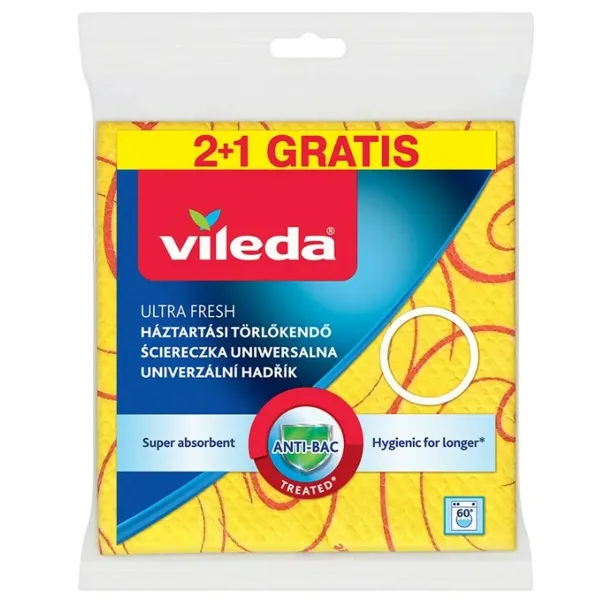 Virtuvės šluostė Vileda 144826 Geltona (3 Dalys)