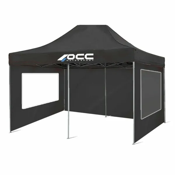 Teltan Seinä OCC Motorsport OCCCARP31 Racing Musta Polyesteri 420D Oxford 3 x 2 m Ikkuna 2 osaa