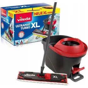Mop with Bucket Vileda Ultramat Turbo XL Чёрный Красный Микрофибра
