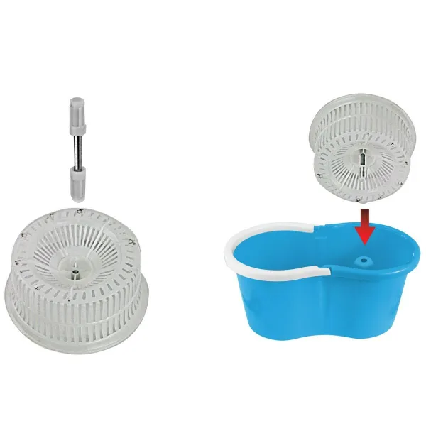 Mop with Bucket Esperanza EHS005 Zils Balts Mikrošķiedra