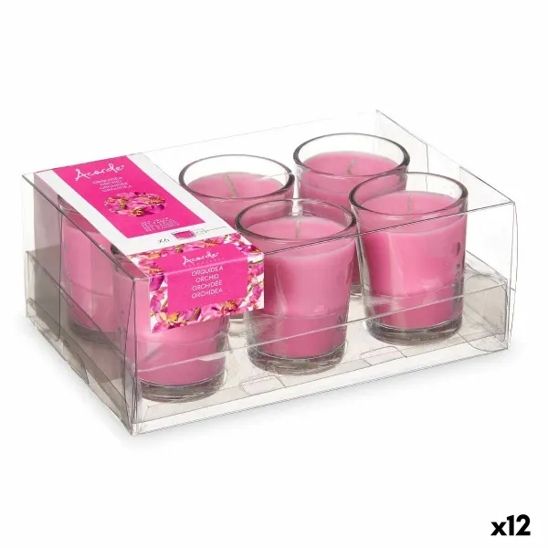 Aromatizētās sveces Komplekts Acorde Orhideja Stikls (12 gb.)