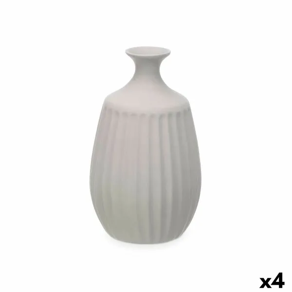 Maljakko Gift Decor Harmaa Keraminen Raidat 19 x 31 x 19 cm (4 osaa)