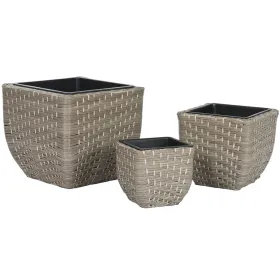 Набор кашпо Home ESPRIT полипропилен ротанг 40 x 40 x 36 cm