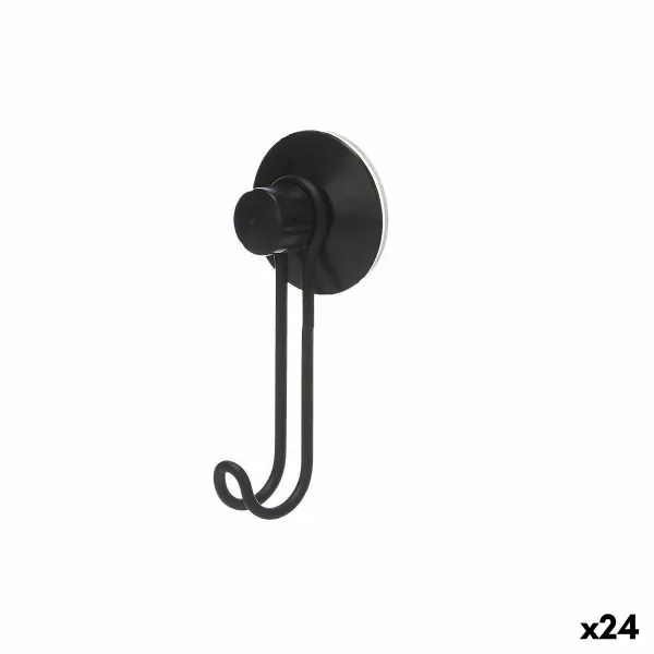 Подвесной крючок Berilo Чёрный Сталь ABS 6 x 13 x 4 cm (24 штук)