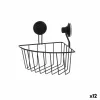 Shower Support Berilo Black Steel ABS 13,5 x 17 x 3 cm (12 Units)