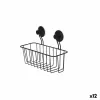 Shower Support Berilo Black Steel ABS 24 x 18 x 10 cm (12 Units)