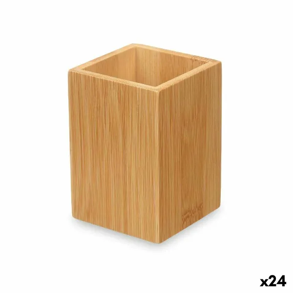 Dantų šepetėlio laikiklis Berilo Natūralus Bambukas Plastmasinis 6,8 x 9,7 x 6,8 cm (24 vnt.)