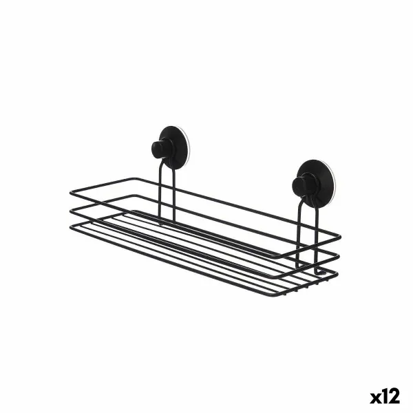 Shower Support Berilo Black Steel ABS 35 x 13 x 13 cm (12 Units)