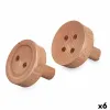Крючки Gift Decor Коричневый Деревянный Kнопками набор 2 Предметы (6 штук)