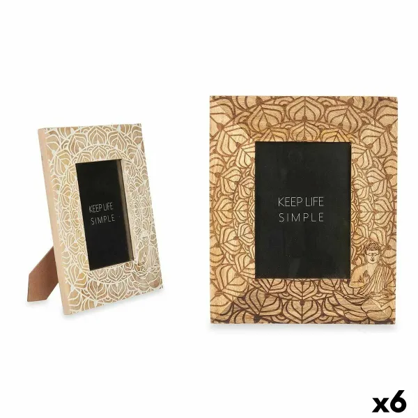 Фото рамка Gift Decor Белый Коричневый Древесина манго Будда (6 штук)