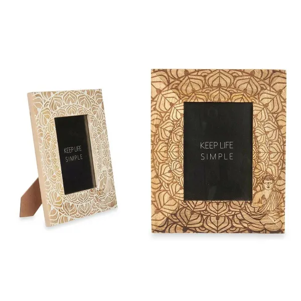 Фото рамка Gift Decor Белый Коричневый Древесина манго Будда (6 штук)