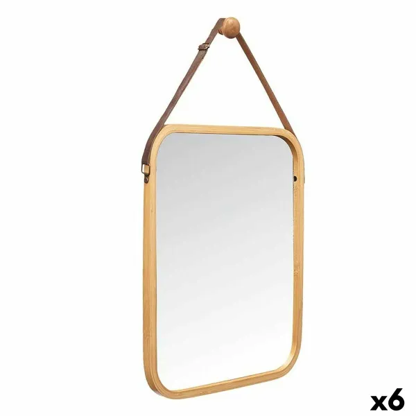 Hanging mirror Gift Decor Natūralus Stačiakampis 34 x 41,5 x 1,5 cm (6 vnt.)