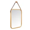 Hanging mirror Gift Decor Natural Rectangular 34 x 41,5 x 1,5 cm (6 Units)
