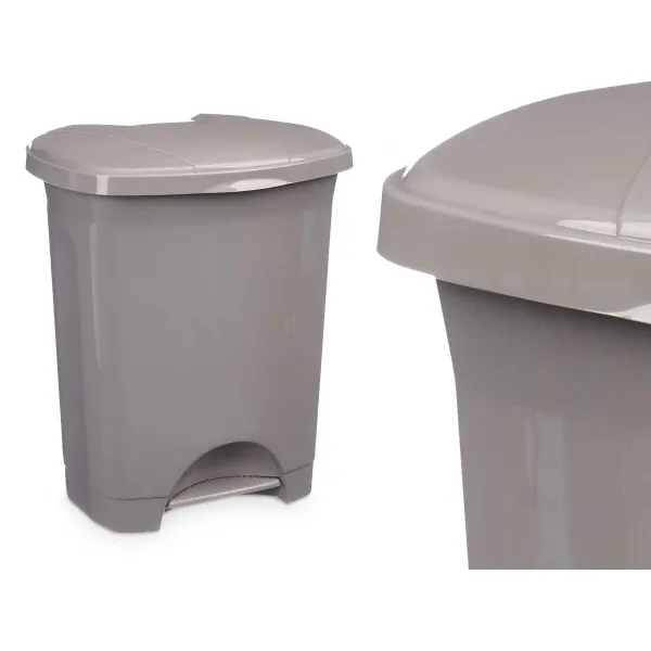 Atkritumu tvertne ar pedāli Pelēks Plastmasa 10 L (8 gb.)