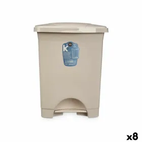 Мусорное ведро с педалью Бежевый Пластик 10 L (8 штук)
