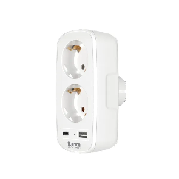 Seinäpistorasia 2 USB-portilla TM Electron 3.1