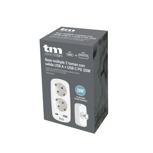 WSienas ligzda ar 2 USB Portas TM Electron 3.1