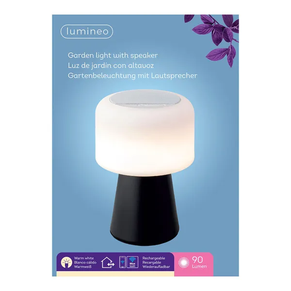 LED-pöytälamppu Lumineo 894415 Musta Ladattava