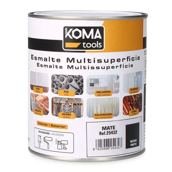 Akrüülemail Koma Tools Must Mattmust 750 ml Matt