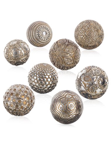 Balls Decoration Silver 10 x 10 x 10 cm (8 Units)