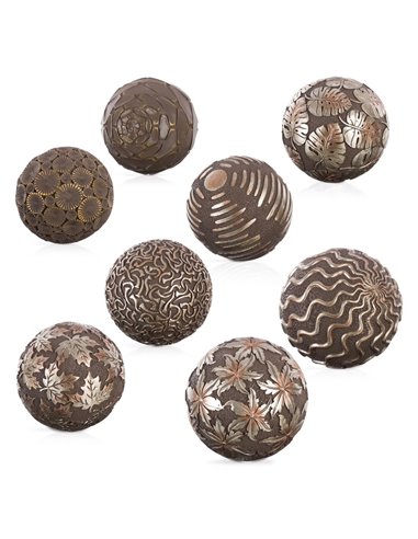 Balls Decoration Brown Bronze 10 x 10 x 10 cm (8 Units)