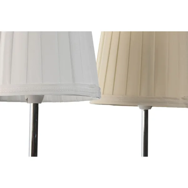Pöytälamppu Home ESPRIT Valkoinen Beige Metalli Posliini 20 W 220 V 17,5 x 17,5 x 35 cm (2 osaa)