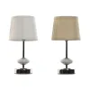 Stalinė lempa Home ESPRIT Balta Rusvai gelsva Metalinis Porcelianas 20 W 220 V 17,5 x 17,5 x 35 cm (2 vnt.)