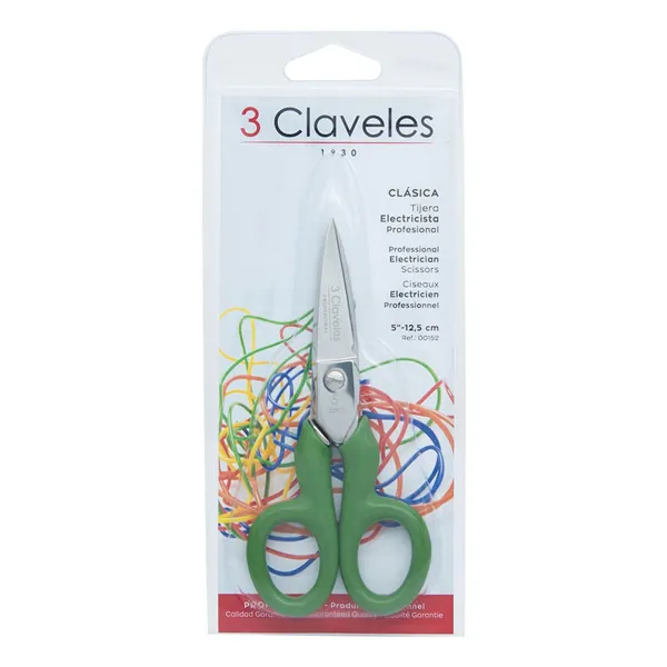 Ножницы электрика 3 Claveles 5" Нержавеющая сталь 12,7 cm ректо