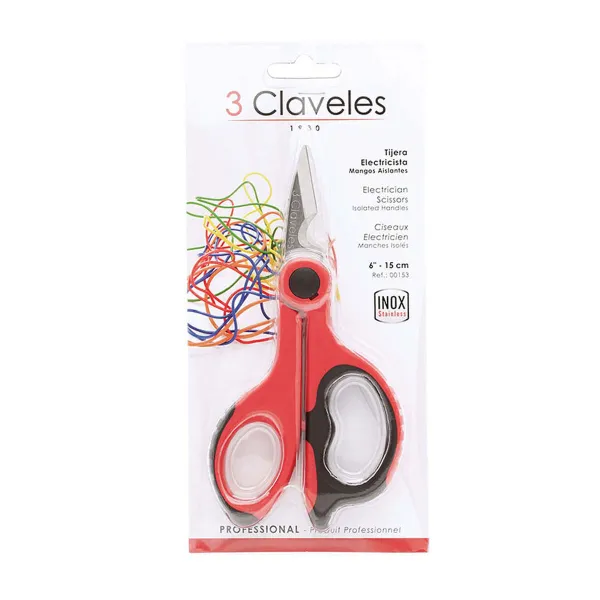 Ножницы электрика 3 Claveles 6" 14 cm Нержавеющая сталь ректо