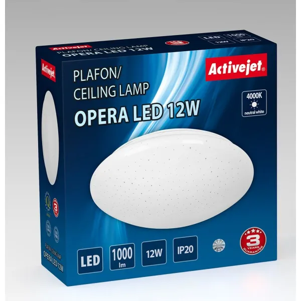 griestu gaismas Activejet AJE-OPERA 12W Balts 80 12 W