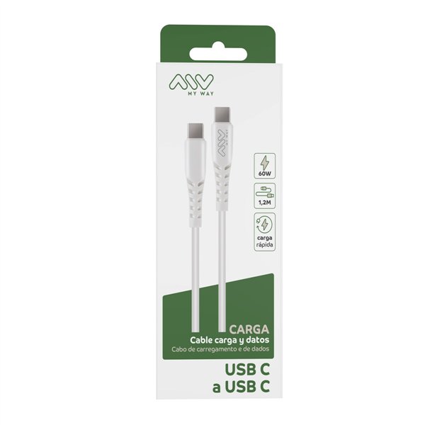 USB-C - USB-C Kaabel Myway Valge