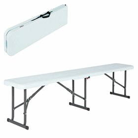 Bench Lifetime Foldable White 183 x 29 x 42 cm