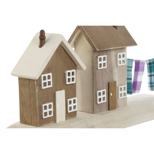 Dekoratyvinė figūrėlė Home ESPRIT Mėlyna Raudona Spalvotas Namai 25,5 x 9 x 13,5 cm (2 vnt.)
