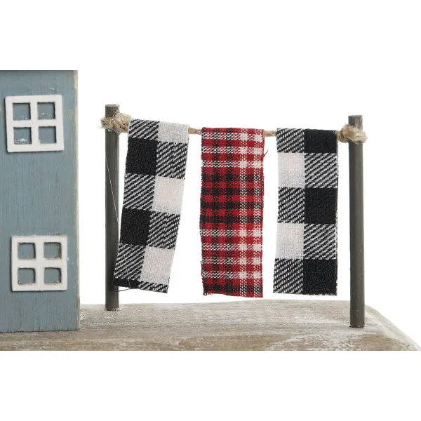 Dekoratyvinė figūrėlė Home ESPRIT Mėlyna Raudona Spalvotas Namai 25,5 x 9 x 13,5 cm (2 vnt.)
