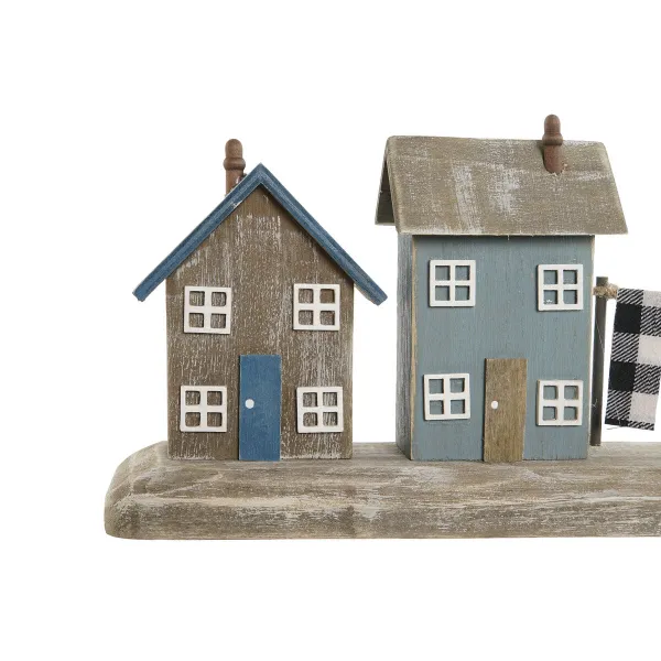 Dekoratyvinė figūrėlė Home ESPRIT Mėlyna Raudona Spalvotas Namai 25,5 x 9 x 13,5 cm (2 vnt.)