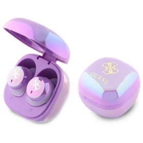 Guess 4G Printed Logo - Bluetooth TWS Headphones + Charging Case (Purple)