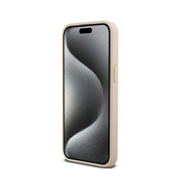 DKNY Leather Mono Stripe & Metal Logo - Case for iPhone 15 Pro Max (pink)
