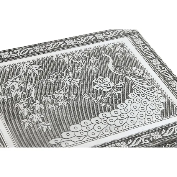 Dėžutė Home ESPRIT Žalia Sidabras Medžio Aliuminis 22,5 x 17,5 x 7,6 cm