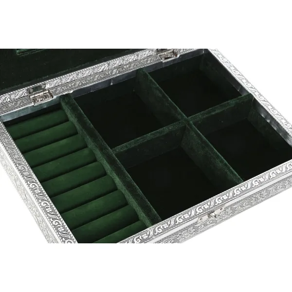 Lādīte Home ESPRIT Zaļš Sudrabains Koks Alumīnijs 27,5 x 20 x 5,4 cm