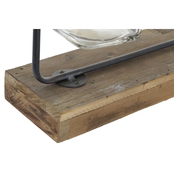Vāze DKD Home Decor Melns Dabisks Metāls Stikls Paulovnijas koks 49 x 11 x 27 cm (3 Daudzums)