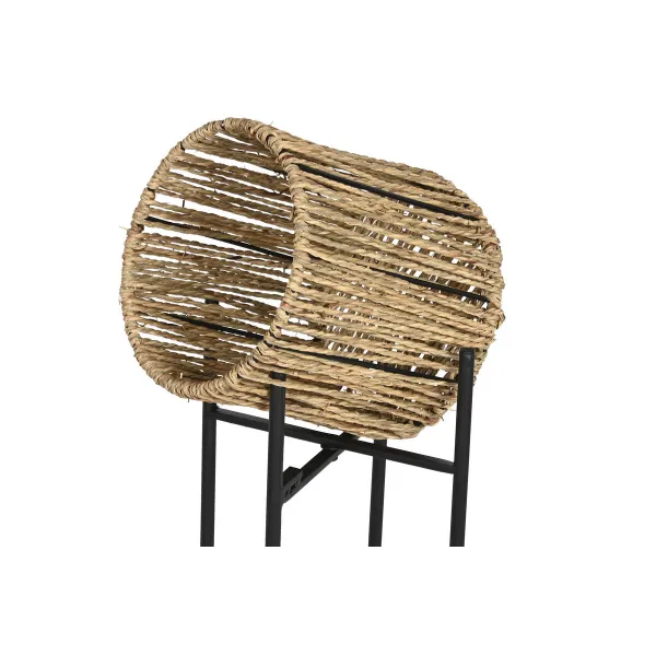 Set of Planters Home ESPRIT Black Metal Fibre 23 x 23 x 76,5 cm