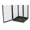 Фонарь Home ESPRIT Чёрный Серебристый Стеклянный Сталь 18 x 18 x 41 cm (2 Предметы)