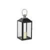 Фонарь Home ESPRIT Чёрный Серебристый Стеклянный Сталь 18 x 18 x 41 cm (2 Предметы)