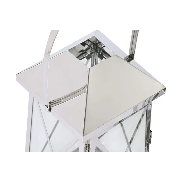 Фонарь Home ESPRIT Sudrabains Stikls Tērauds Hromēts 20 x 20 x 48 cm (3 Daudzums)