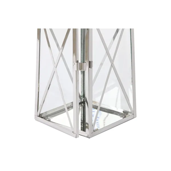 Фонарь Home ESPRIT Sudrabains Stikls Tērauds Hromēts 20 x 20 x 48 cm (3 Daudzums)