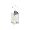 Фонарь Home ESPRIT Sudrabains Stikls Tērauds Hromēts 20 x 20 x 48 cm (3 Daudzums)