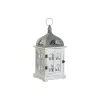 Фонарь DKD Home Decor Verouderde afwerking Balts Pelēks Koks Stikls 19 x 19 x 42 cm