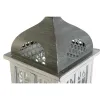 Фонарь DKD Home Decor Verouderde afwerking Balts Pelēks Koks Stikls 19 x 19 x 42 cm